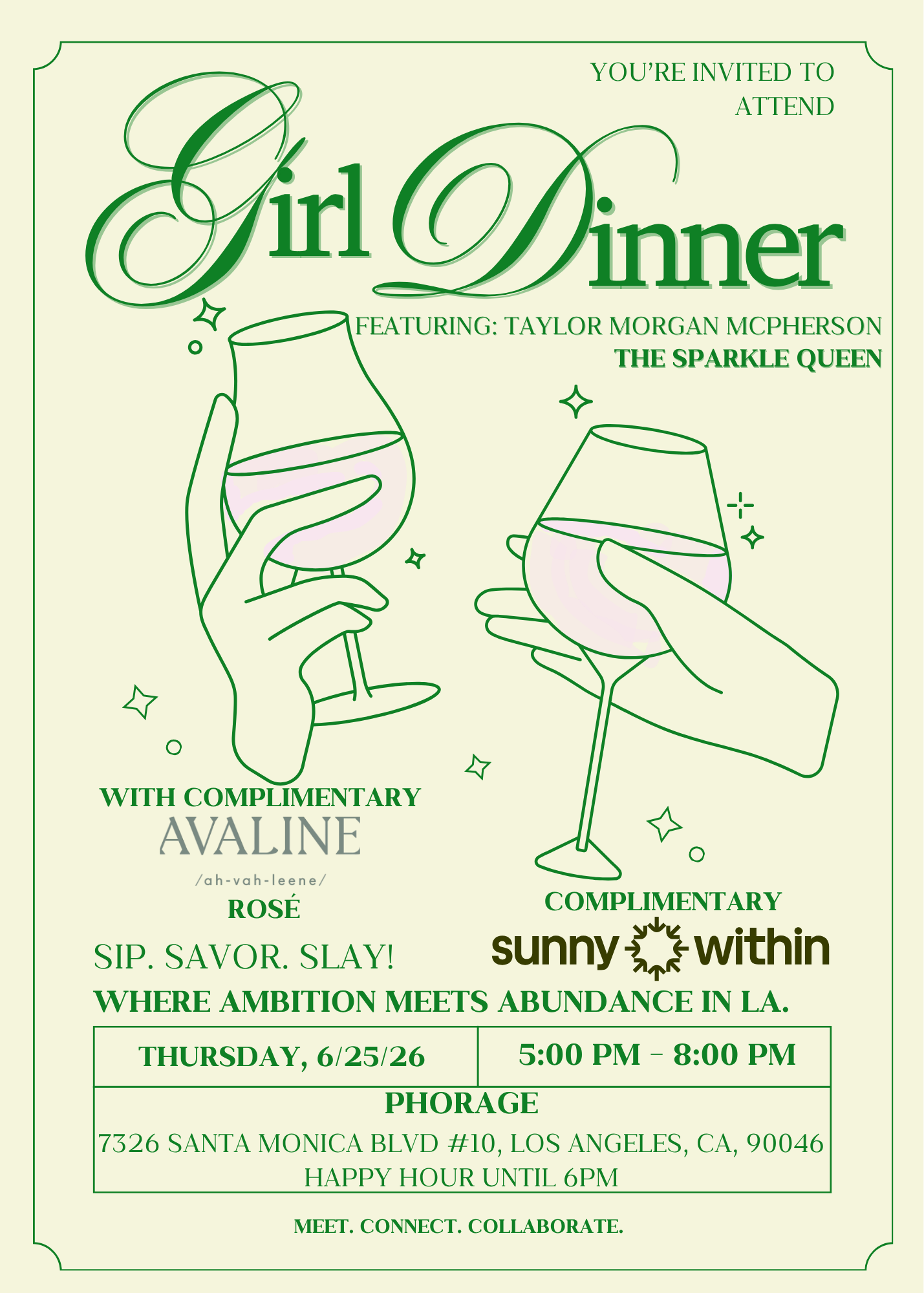 6/25 Girl Dinner At Phorage West Hollywood